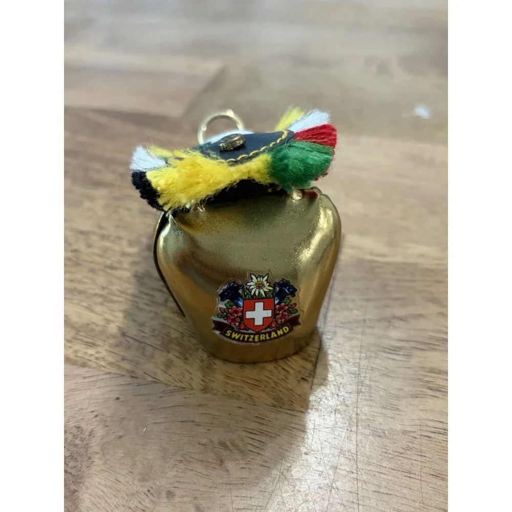Vintage Switzerland BellTravel SouvenirKeychain Key RingChain 3.5